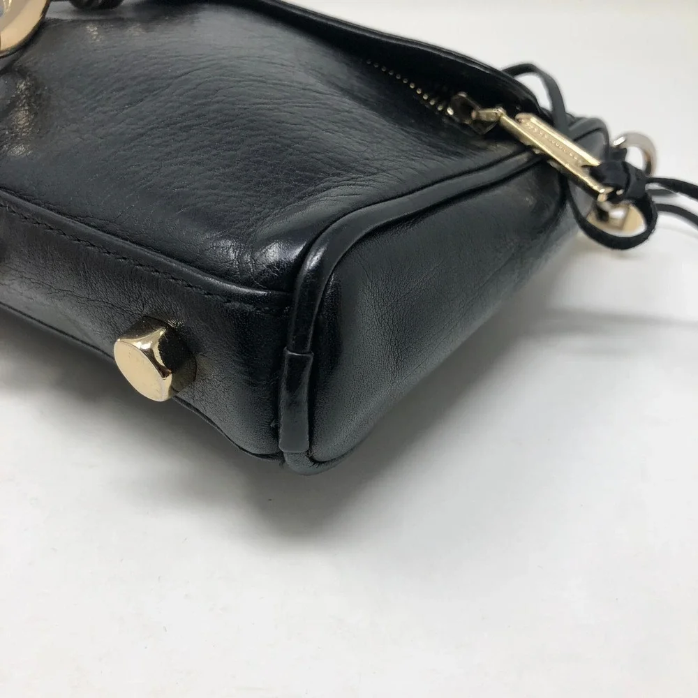 Rebecca Minkoff M.A.C. Shoulder Bag Black Leather Chain Strap Studded